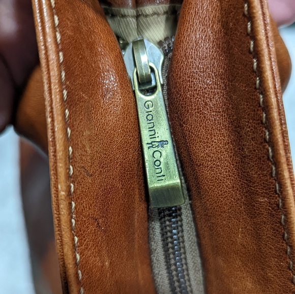 Brown Leather Gianni Conti shoulder bag - Picture 5 of 12